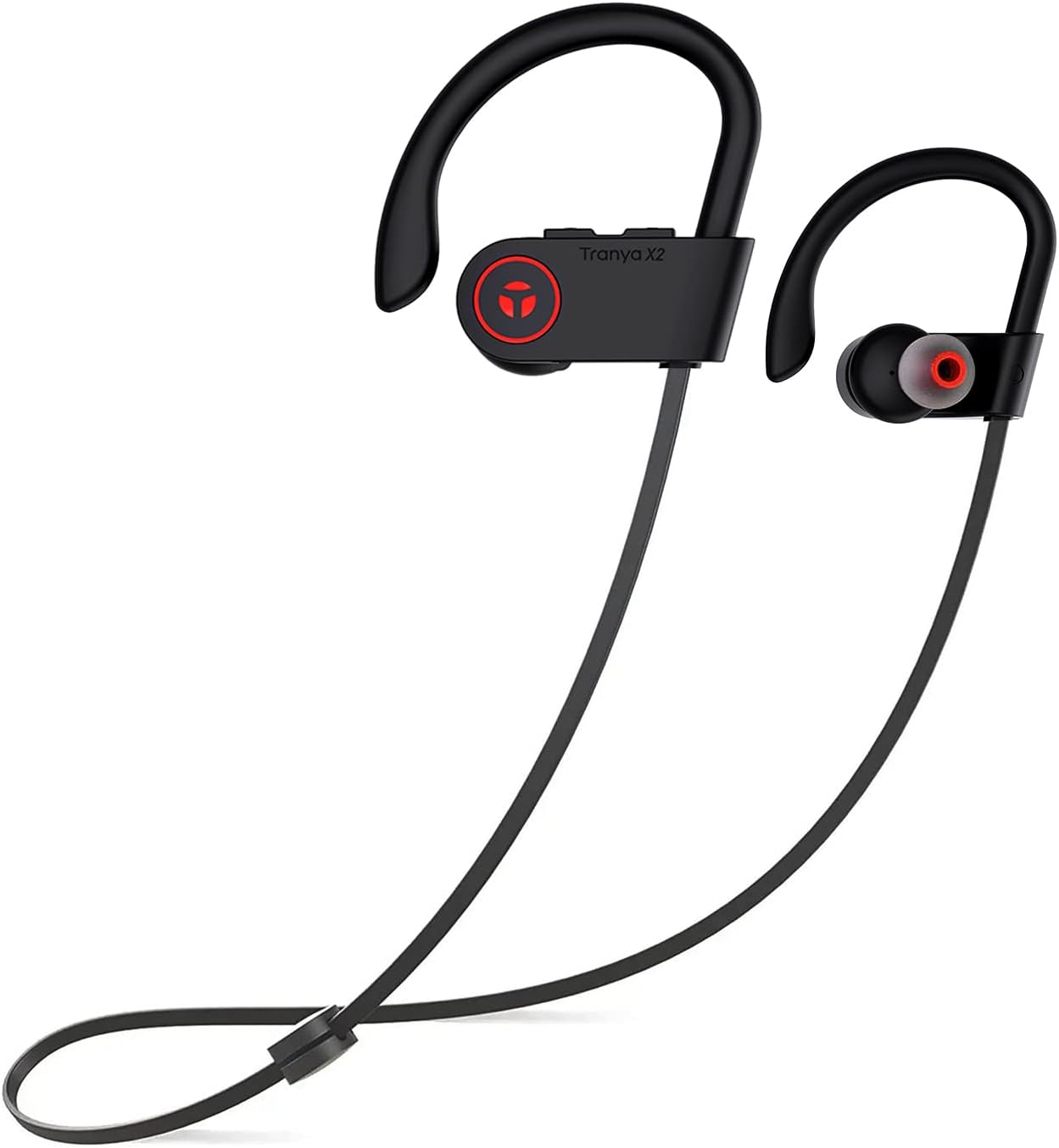 TRANYA X2 Wireless Sports Earbuds Bluetooth Headphones with 12 H Playtime Type-C Charging, 11mm Driver for Premium Sound, IPX5 Waterproof for Workout Sports