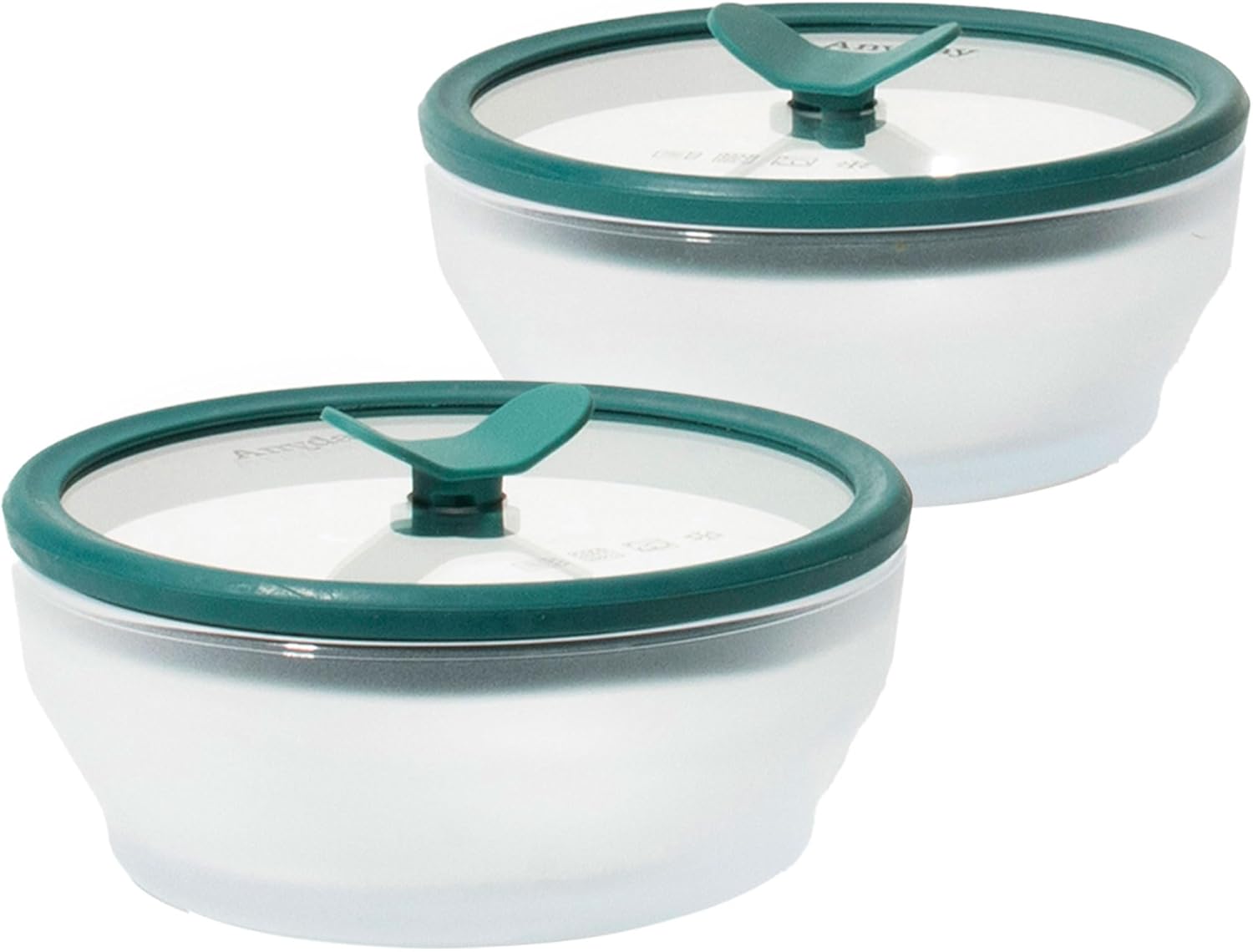 Anyday 2-Pack (2-Cup) Glass Food Storage Set with Glass Lids | Plastic-Free Frosted Meal Prep Bowls | Stackable Airtight Storage Container Set with Vented Silicone Lid for Microwave-Safe Reheating