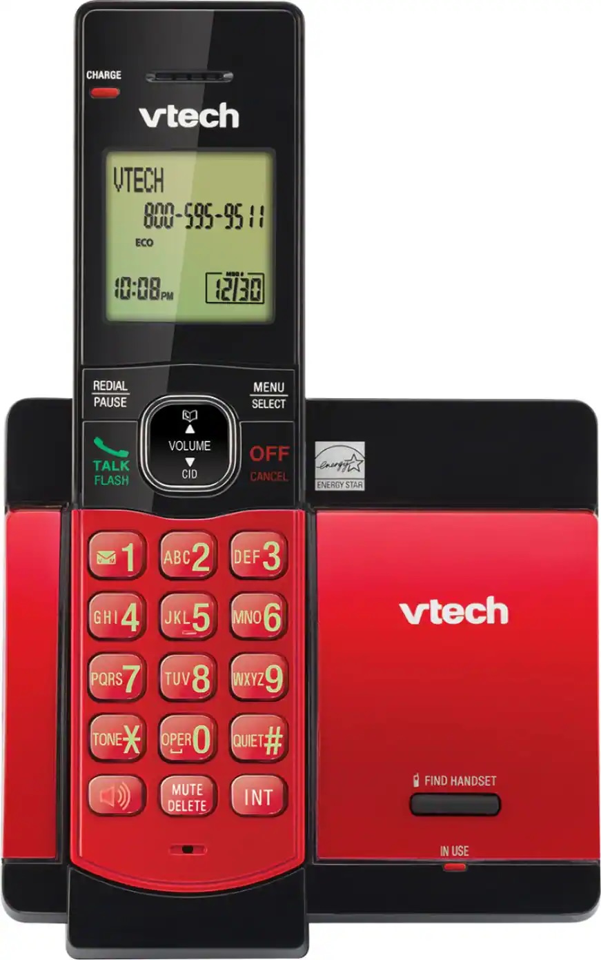 VTech CS5119 16 DECT 6.0 Cordless Phone System Red ...