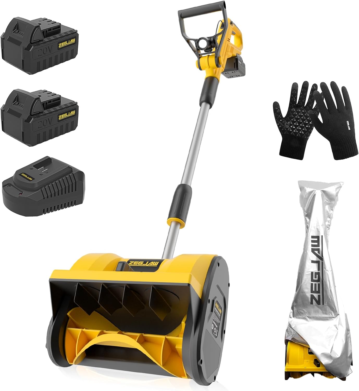 Cordless Snow Shovel,20V 12-Inch Electric Snow Shovel, Snow Blower Cordless with Directional Plate and Adjustable Front Handle