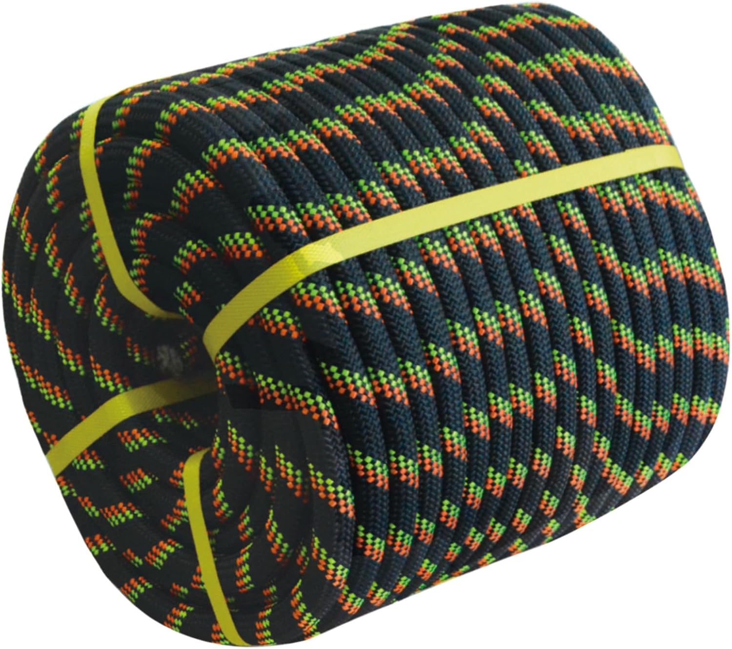 Double Braided Polyester Rope (1/2 Inch x 200 Feet) 48 Strands Strong Arborist Rope Climbing for Tree Work Pulling Swing Sailing, Black/Blue