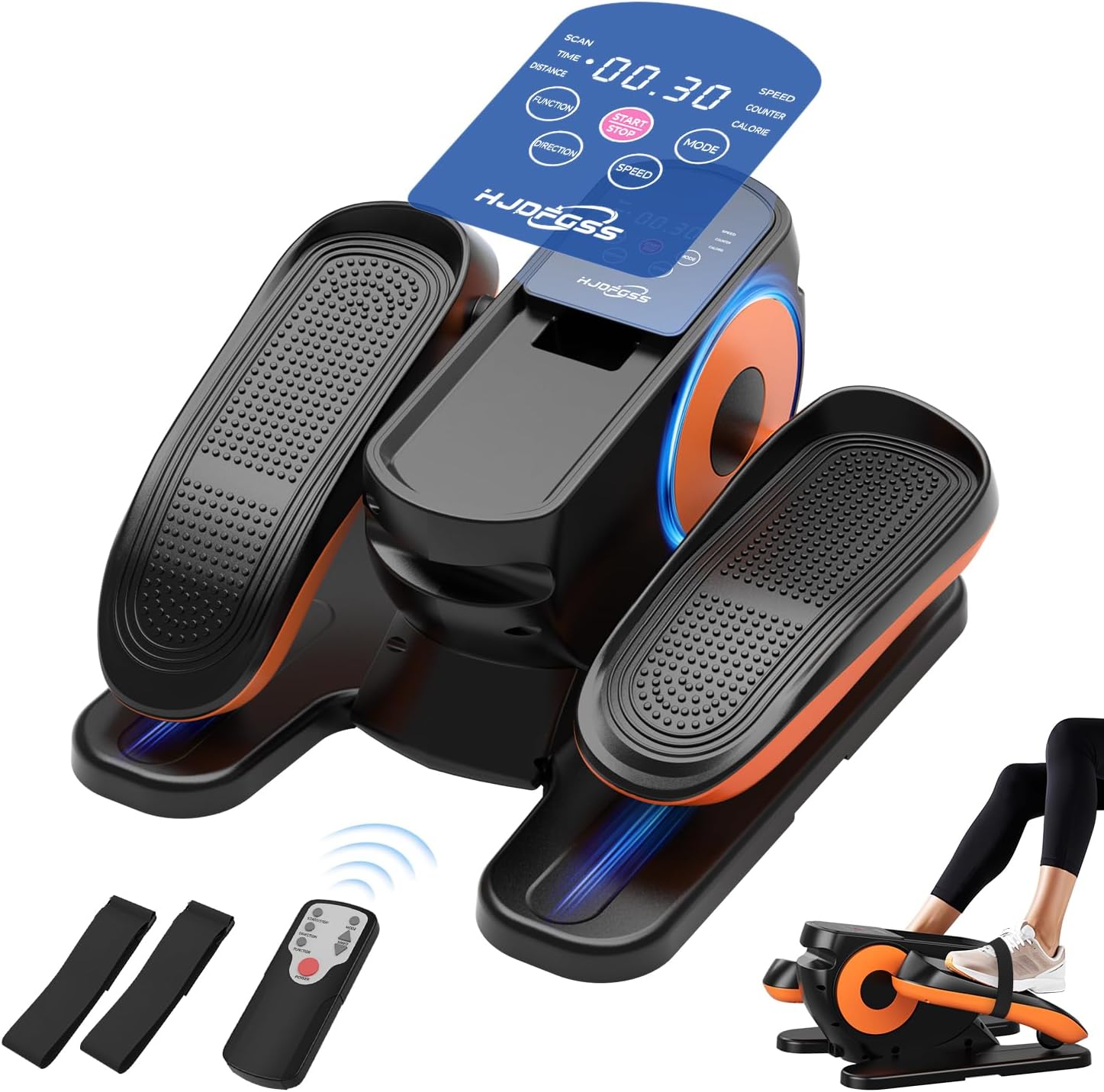 Under Desk Elliptical Machine, Ellipse Leg Exerciser as Seen on Tv for Seniors Adults with 12 Adjustable Speed, Quiet & Portable Seated Pedal Exerciser