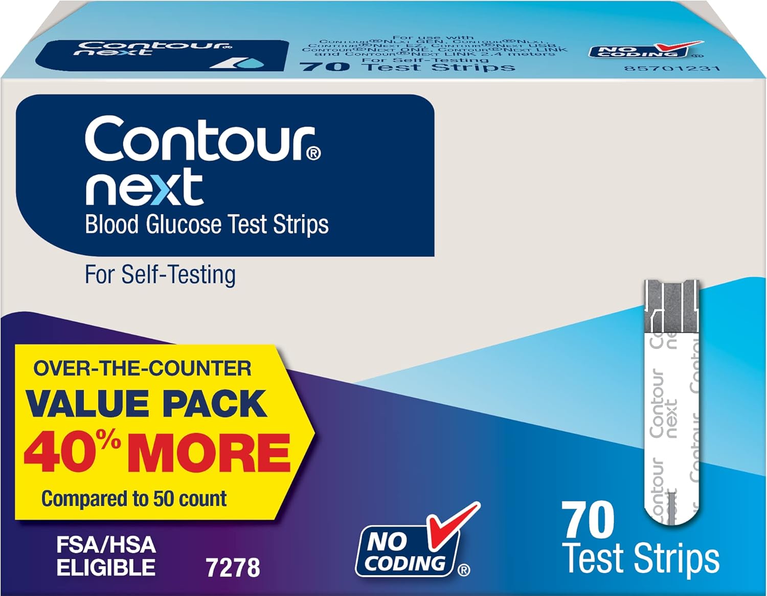 Contour Next Blood Glucose Test Strips, 70 Count