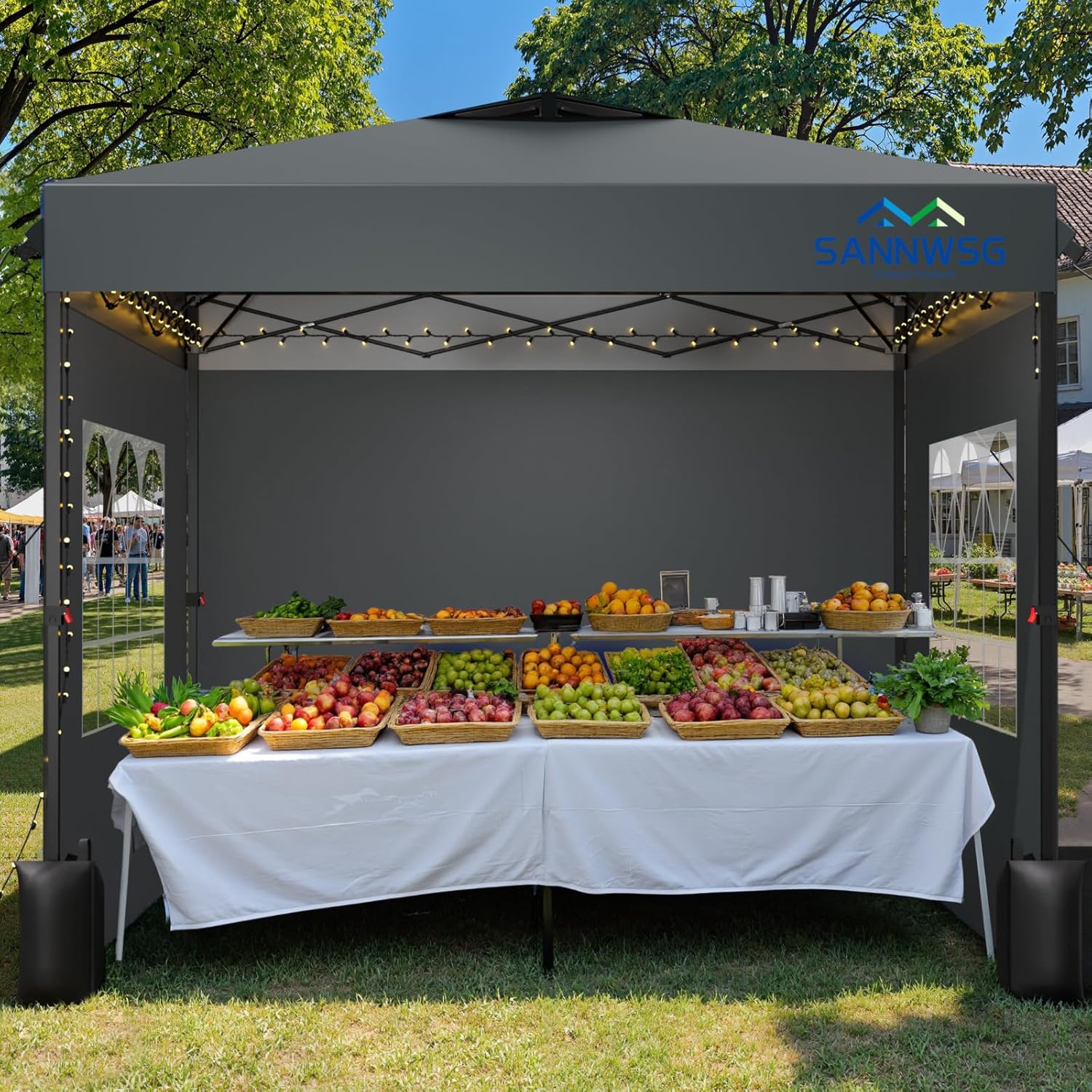 Size 10X10 Color Grey Pop Up Canopy Tent