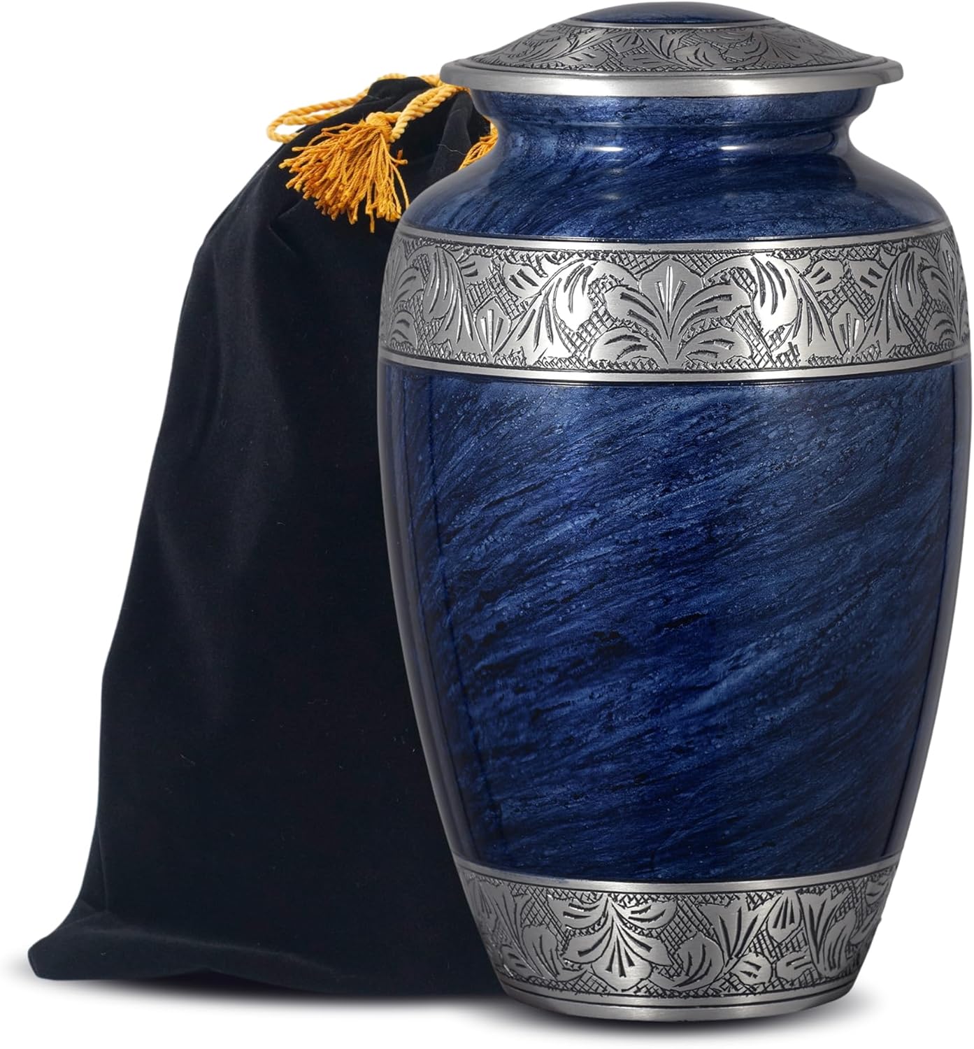 Urns for Human Ashes Adult Male & Female, Burial Urns, Decorative Urns, Funeral Urns, Cremation Urns for Women and Men - Large, Blue - Holds Up to 210 Cubic inches