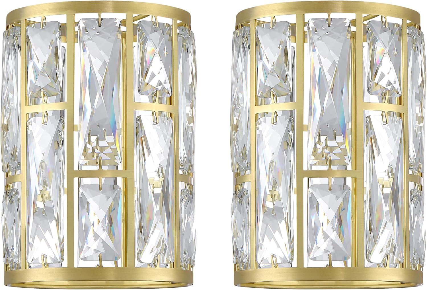 Crystal Pendant Ceiling Chandelier Wall Sconce Lamp Replacement Cover Shade Fixture Gold Finish,1.66 Fitter Size,7.1 High*5.3 Diameter