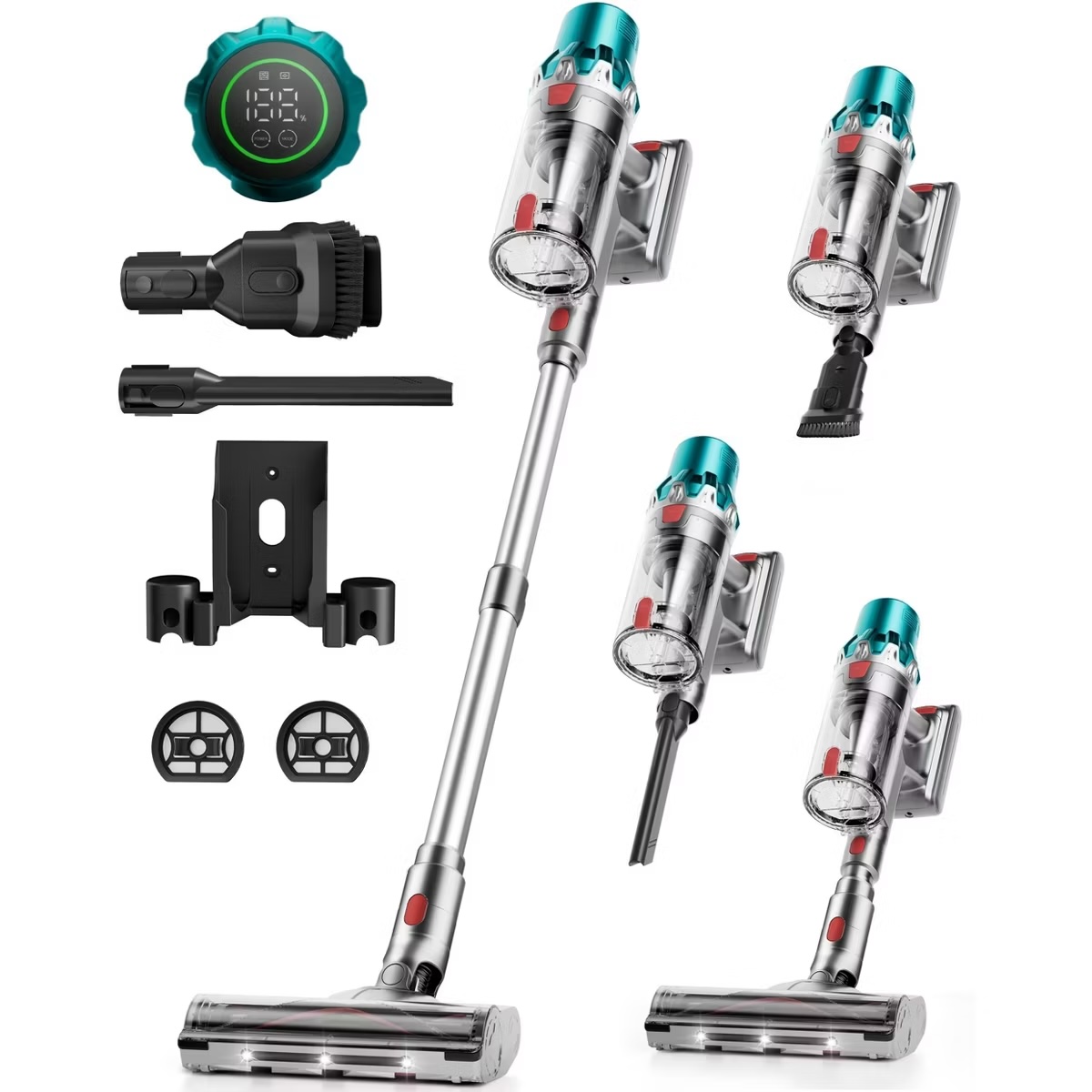 YOMA V6 Cordless Stick Vacuum Cleaner, 600W 50KPA, LED Touch Screen, 