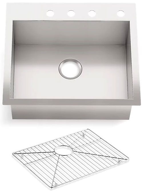 KohlerVault 25 Single Basin Top-Mount/Under-Mount 18-Gauge Stainless Steel Kitchen Sink with SilentShield