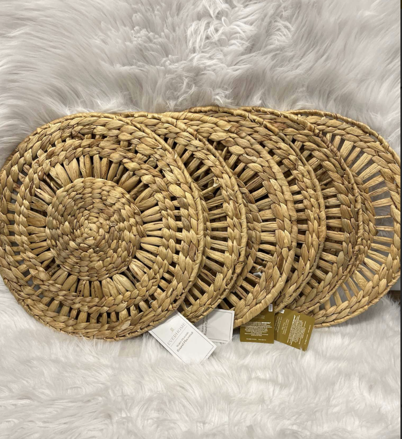 Everhome Water  Hyacinth Round Placement (Natural) (Set Of 6)