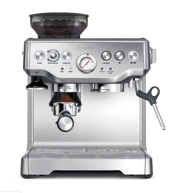 Breville - the Barista Express Espresso Machine with 15 bars of pressure, Milk Frother and integrated grinder - Stainless Steel
