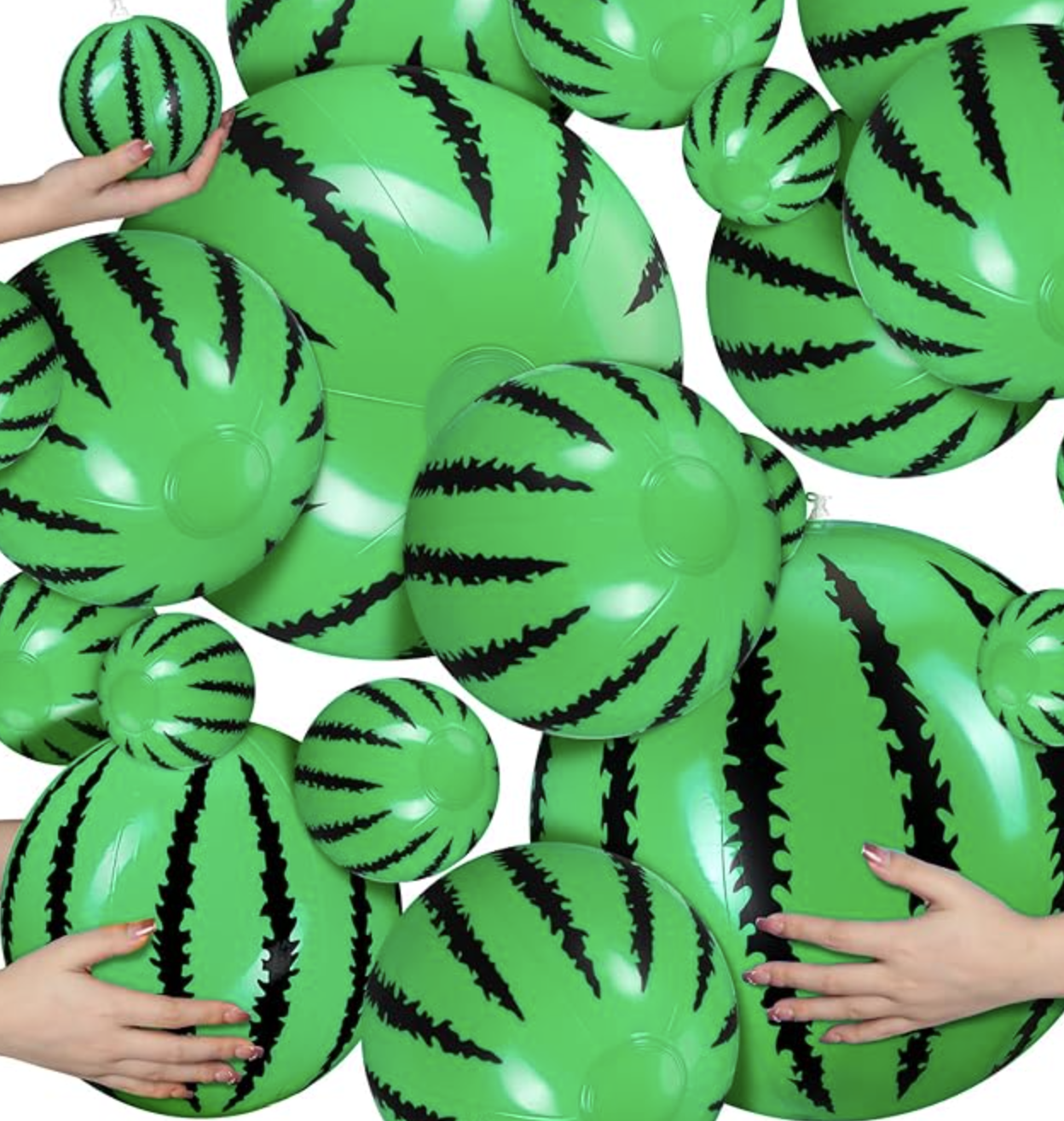 Green and black blow up toy
