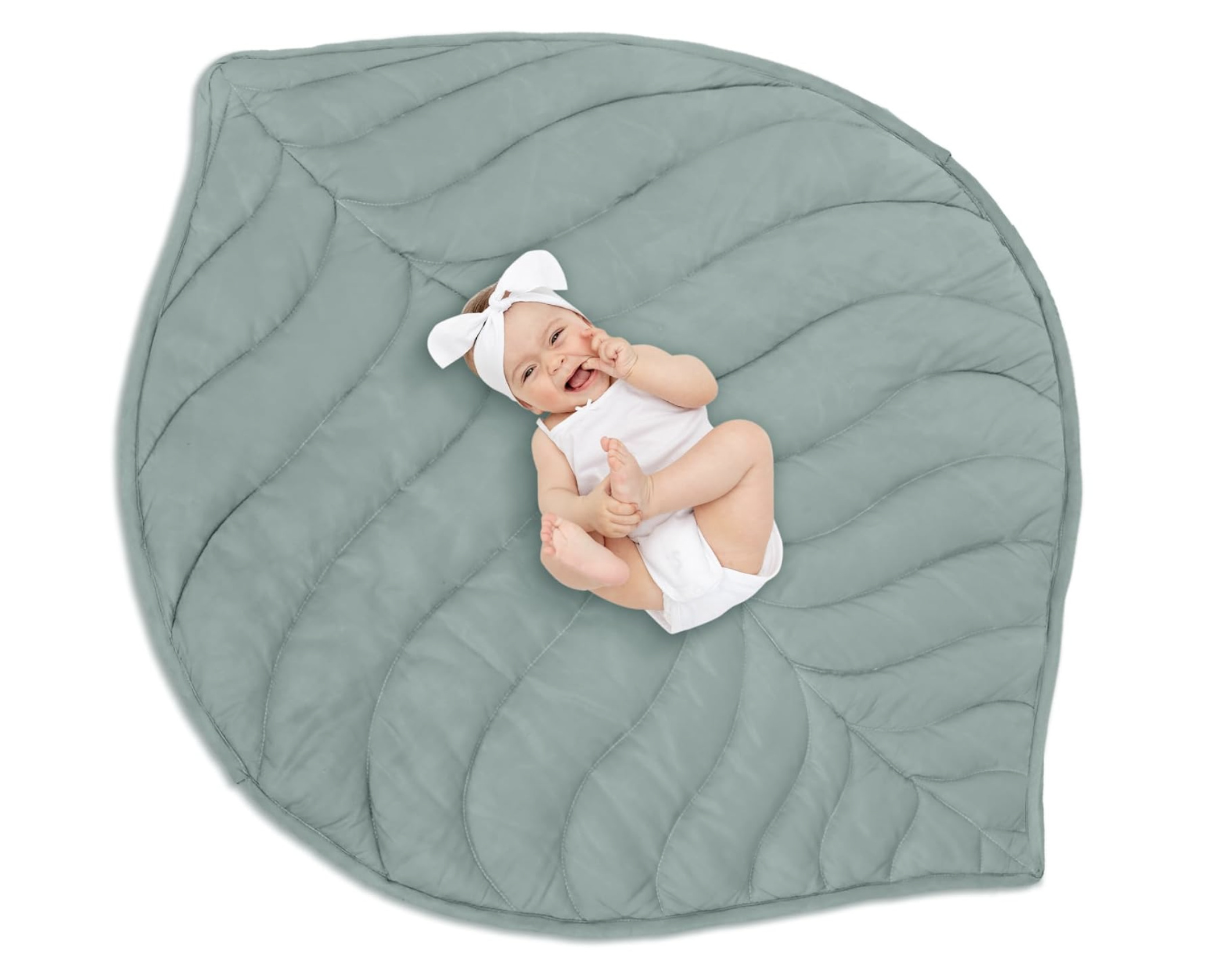 Baby Mat For Floor, Baby Play Mats For Floor, Tummy Time Mat, 100% Cotton Premium Leaf Mat, Baby Floor Mats For Crawling, Play Mat for Baby, Tummy Time Pillow, Machine Washable, Portable, and Compact