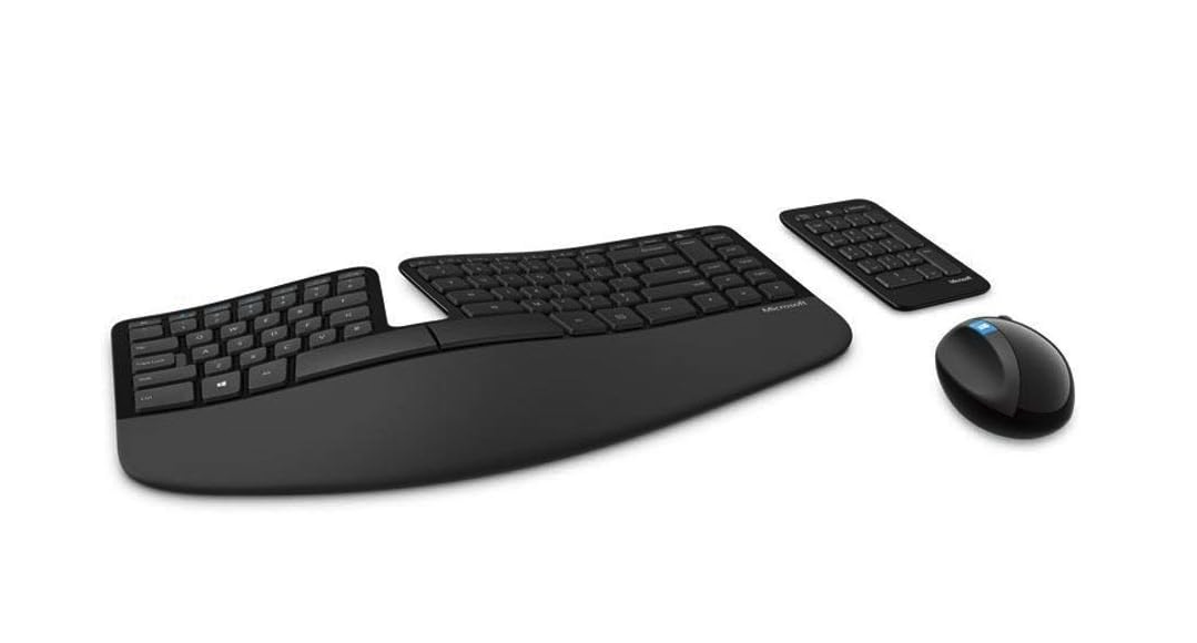 Microsoft Sculpt Ergonomic Wireless Desktop Keyboard and Mouse - Black. Wireless