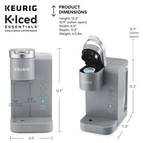 Keurig K-Iced Essentials Gray Iced and Hot Single-Serve K-Cup Pod Coffee Maker