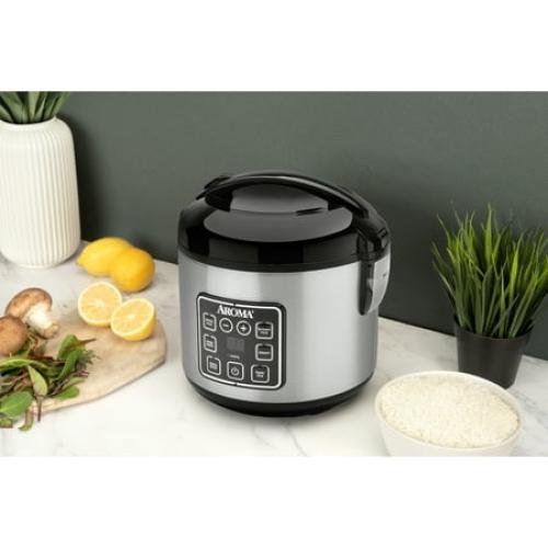Aroma 8-Cup (Cooked) Rice & Grain Cooker, Steamer, New Bonded Granited Coating