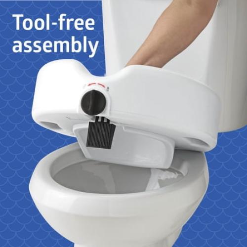 Medline Toilet Seat Riser with Arms for Seniors, Locking, Fits Most Toilets, 400 lb Weight Capacity, White