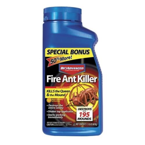 Size 1.5Lbs BioAdvanced Fire Ant Killer Dust Insecticide, Kills The Queen & Destroys The Mound, 1.5-Pounds