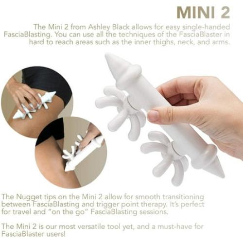 White FasciaBlaster Mini 2 by Ashley Black - Cellulite Massager Tool - Deep Tissue and Pressure Point Massage Stick - Support for Discomfort and Body Sculpting