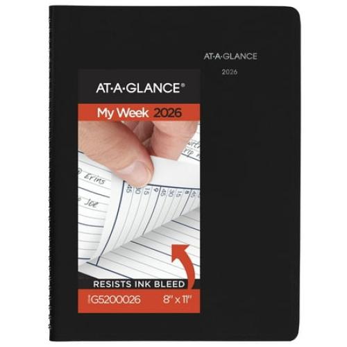 AT-A-GLANCE DayMinder 2026 Weekly Appointment Book Planner ****Black**** Large 8 x 11