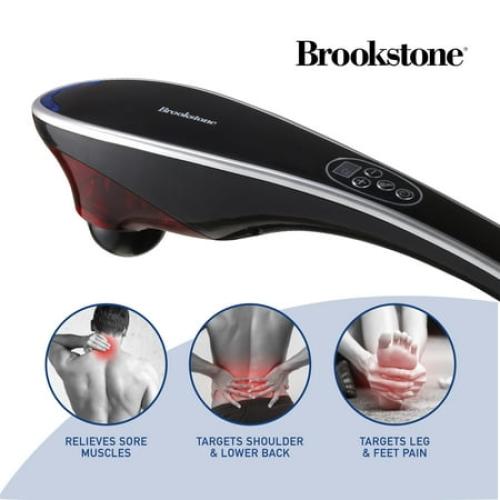 Brookstone Heating Percussion Body Massager, Black
