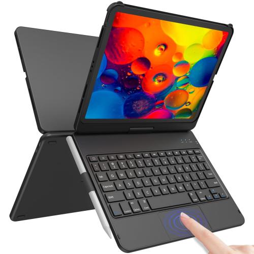 Keyboard Case for iPad Air 5th 4th Generation 10.9 iPad Pro 11 (4th/3rd/2nd/1st Gen 2022/2021/2020/2018) Case with Bluetooth Keyboard Touch Trackpad -360°Protective Case with Pencil Holder