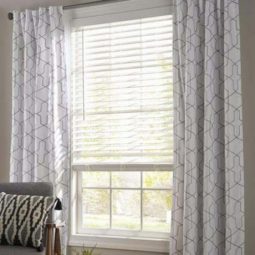 Better Homes & Gardens 2-inch Cordless Faux Wood Horizontal Window Blinds, White, 34X48