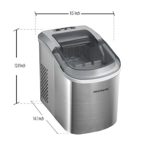 Frigidaire 26 lb. Countertop Self Cleaning Ice Maker EFIC120-SS-SC, Stainless Steel