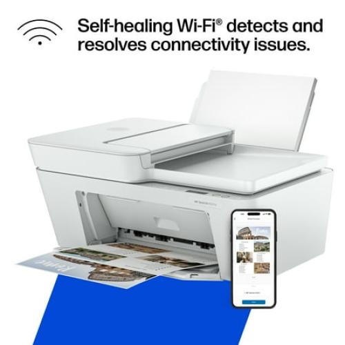 HP DeskJet 4252e Wireless All-in-One Color Inkjet Printer (White), Scanner, Copier, 3 months Free Instant Ink