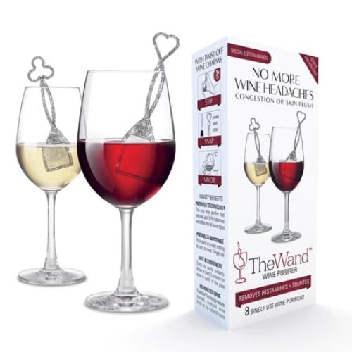 PureWine Wand Technology Histamine and Sulfite Filter, Purifier Alleviates Wine Allergies, Stir Stick Aerates Wine, from Grand Fusion.