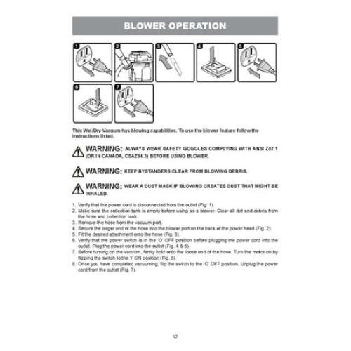 Hyper Tough 1.5 Gallon 2 Peak HP Poly Wet/Dry Vacuum, VH105 3502, New