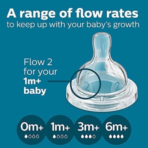 Philips AVENT Anti-Colic Baby Bottles with AirFree Vent, 9oz, 4pk, Clear, SCY 9oz 4 Pack Clear