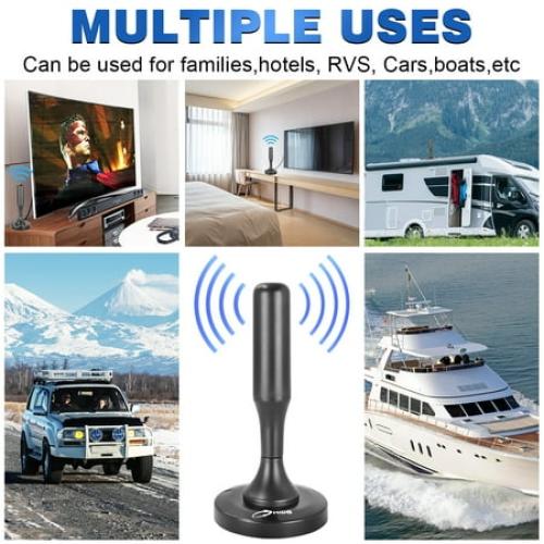 HiDB V421 Indoor TV Antenna with 50m Reception Range, Vhf&Uhf Multi-Directional