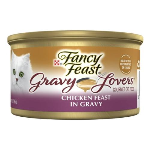 Purina Fancy Feast Gravy Lovers Wet Cat Food, Chicken Feast in Gravy, 3 oz Cans (24 Pack)