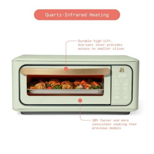 Beautiful Infrared Air Fry Toaster Oven, 9-Slice, 1800 W, Sage Green by Drew Barrymore