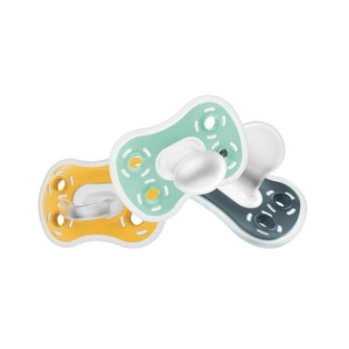 Dr. Brown's Advantage Lightweight One-Piece Silicone Baby Pacifier, Fully Symmetrical Soother, Neutral, 6-18m, BPA Free, 3 Pack