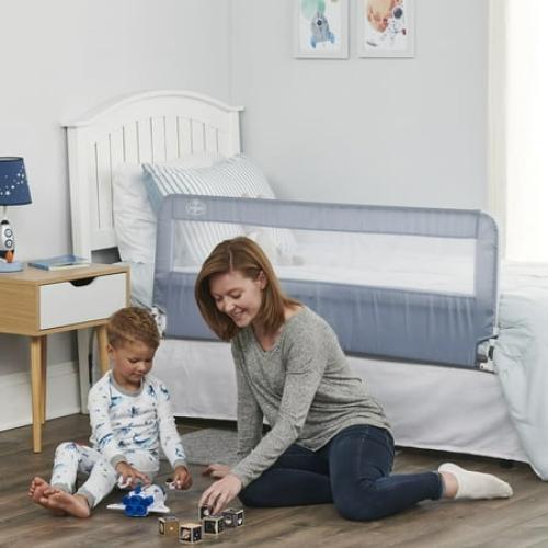 Regalo Extra Long Hideaway Bedrail, Gray Baby Safety Rail, Safety Bed Rail