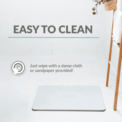 Momo Lifestyle Stone Bath Mat Drytomita 24 X 15 Linen Gray, Diatomaceous Earth, Non-Slip Super Absorbent Quick Drying Shower Mat Bathroom Accessory for Home Spa