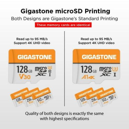 Gigastone 128GB Micro SDXC Flash Memory Card 2 Pack