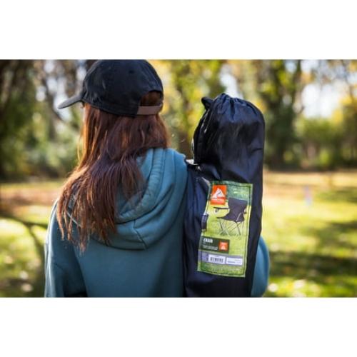 Ozark Trail Basic Quad Folding Camp Chair with Cup Holder, Black