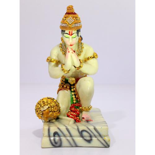 eSplanade Resin Hanuman Anjaneya Pavan Putra Idol Murti Moorti Statue (8.5 x 5.25 Inches)