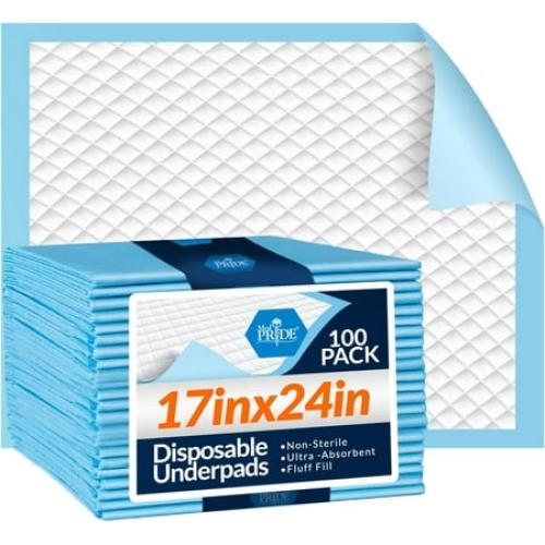 MEDPRIDE Incontinence Pads Disposable Kid, Elderly & Dog Pee Pads, 100-Pack