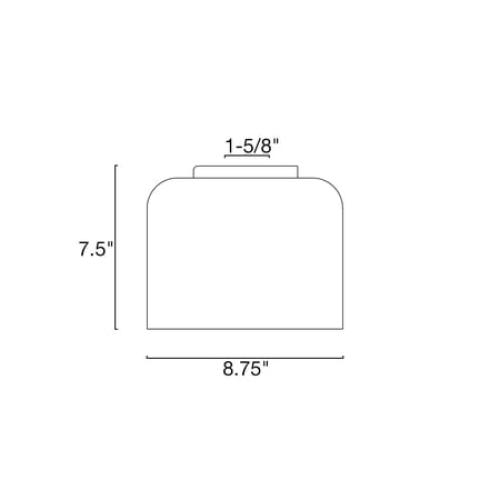 Kira Home Beech 9 Glass Shade, Replacement Glass, 1-5/8 Fitter Opening for Threaded Medium Base Socket, 8 x 8.75