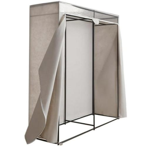 Mainstays Adult Single Steel Tier Zippered Extra Wide Clothes Closet, 60, Grey Pumice