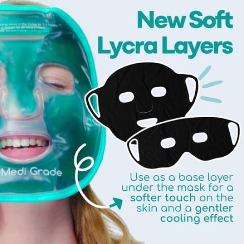 Medi Grade Adult Cooling Mask – Ice Face and Eye Mask with Chillgel for Puffy Eyes & Migraine Relief