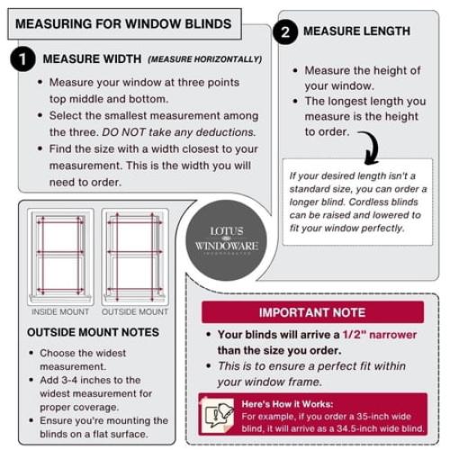 Lotus & Windoware Cordless 2 Faux Wood Room Darkening Horizontal Blind, Snow White