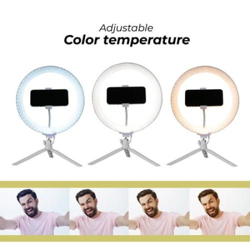 Vivitar 12 Full Color 3D Ring Light with Tripod and Adjustable Ball Head, Black