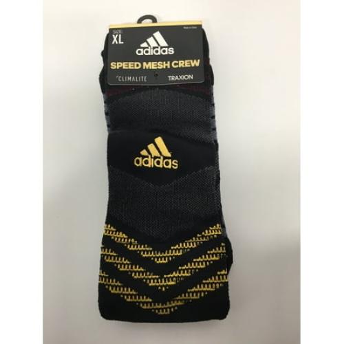 Adidas Men Size X-Large Black Climalite Traxion Socks