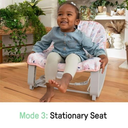 Ingenuity Keep Cozy 3-in-1 Baby Bouncer Seat & Infant to Toddler Rocker - Burst (Pink)