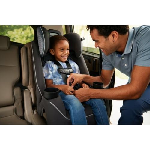 Cosco Kids Easy Elite Slim All-in-One Convertible Car Seat, Grey Glyphs