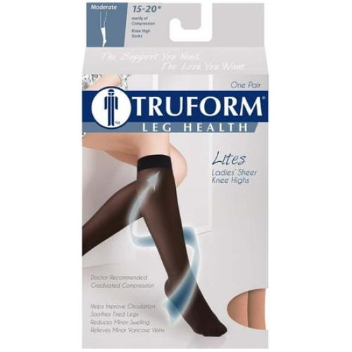 size M Truform Women's Stockings Knee High Sheer: 15-20 mmHg M NUDE (1773ND-M)